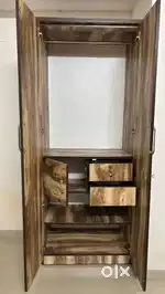 Double door wooden wardrobe set