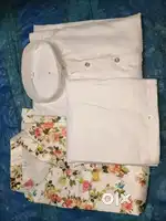 White Cotton Top & Bottom Set  Sizes M, L, XL, XXL
