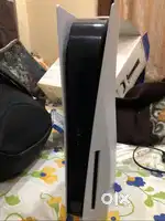 Ps5 with two controllers and headphones