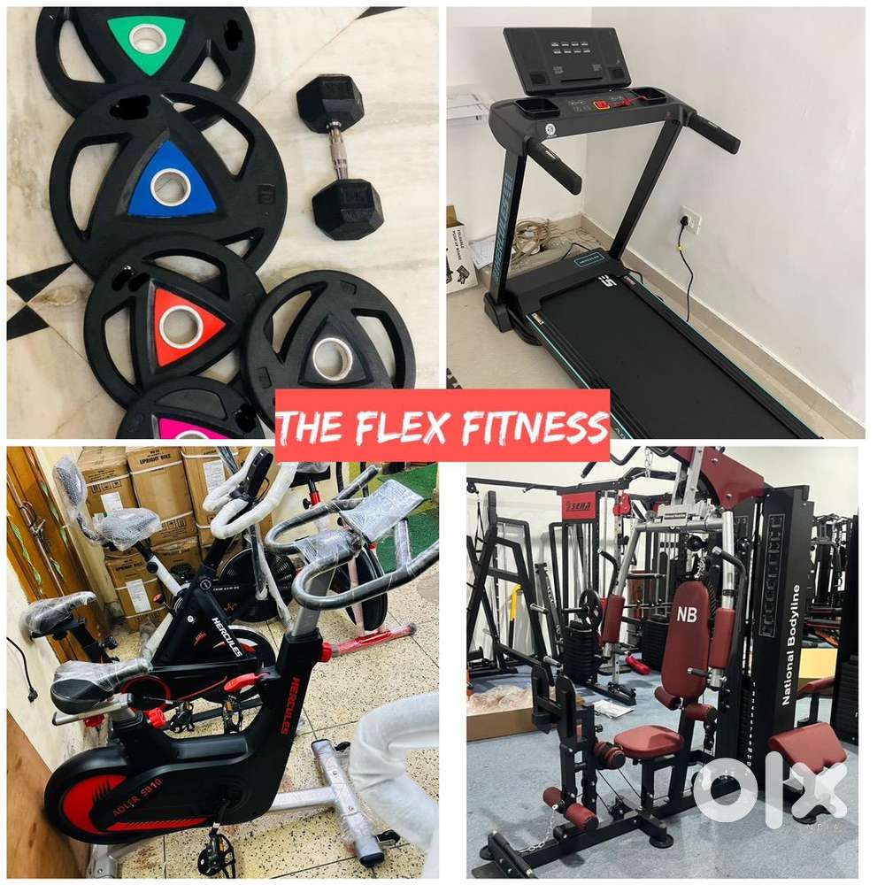 All gym equipments treadmill or exercise cycles