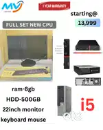 Monitor  Keyboard Mouse  Basic Software  Power Cable  Starting @13,999
