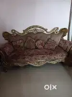 7 seater sofa set good condition and beige colour