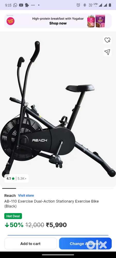 Reach exercise bike