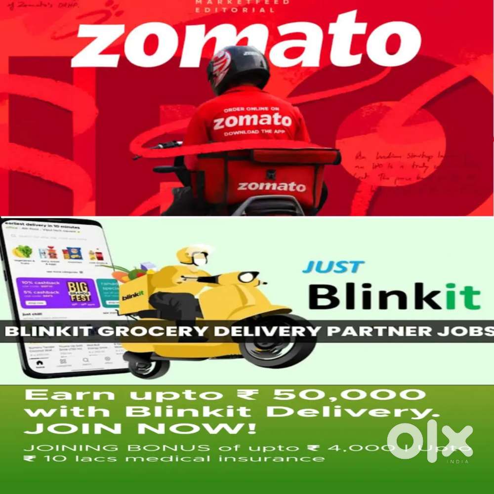 FREE JOINING 100 Delivery boys Blinkit Food Delivery jobs
