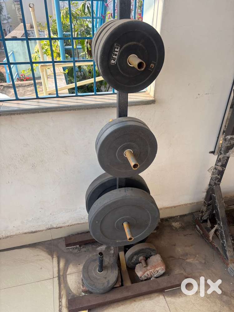 Plate bench rod gym equipment