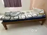 SINGLE BED WOODEN FRAME PLUS DUROFLEX PREMIUM MATTRESS