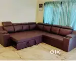 L shape sofa with sofa comebed with comfortable headrest