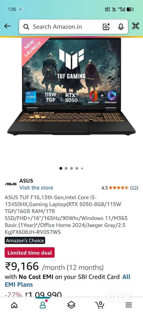 Asus Gaming Tuf F16 Rtx5050