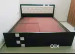 QUEEN SIZE BED STORAGE  OF ASSAMTEAK WOOD, PLYBOD with head cushions