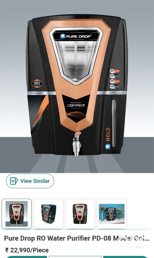 Pure drop RO filter. 100% mineral water