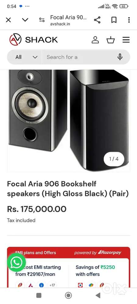 Focal aria 906 bookshelf speaker piano black
