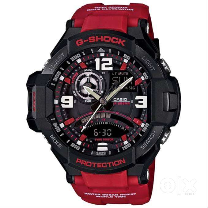 Casio G-Shock GA-1000-4BDR Analog-Digital Black Dial Men Watch Red