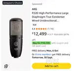**AKG P220 Condenser Microphone – ₹7000