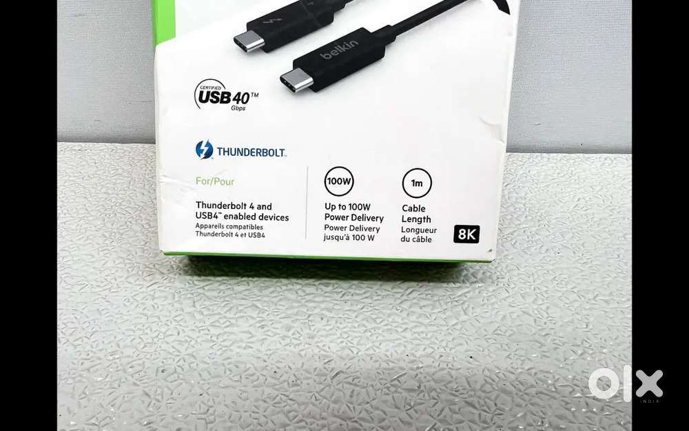 BELKIN Passive Thunderbolt 4 Cable USB Type C With 100W PD New Sealed