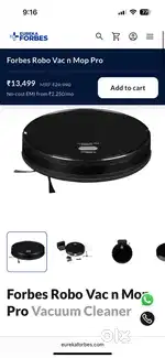 Eureka Forbes Robo vacuum cleaner