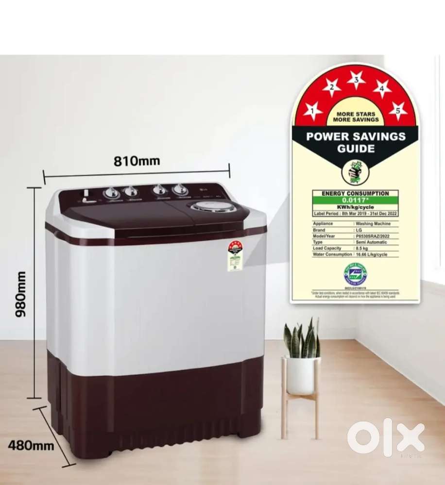 LG semi automatic washing machine 8.5 KG Cap. Just 1 year old