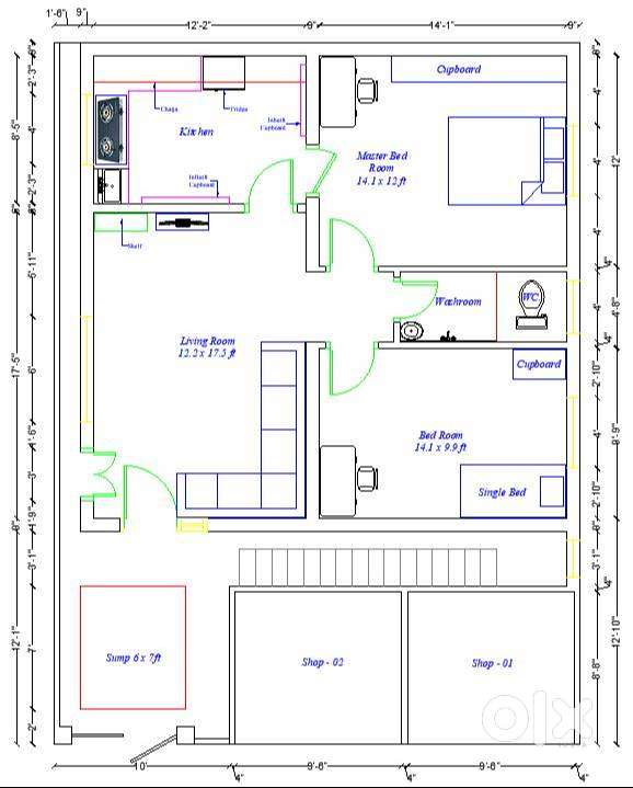 HOUSE @ 60 FT ROAD - NORTH FACING