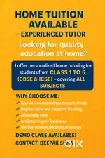 Deepak Suna – Experienced Home Tutor (Class 1 to 5, CBSE/ICSE)