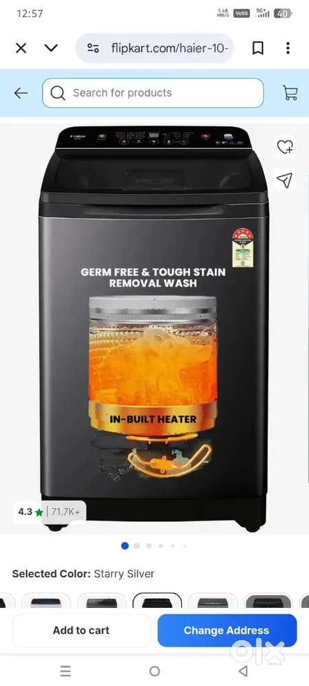 New machine automatic top load 10.5 kg nee packing