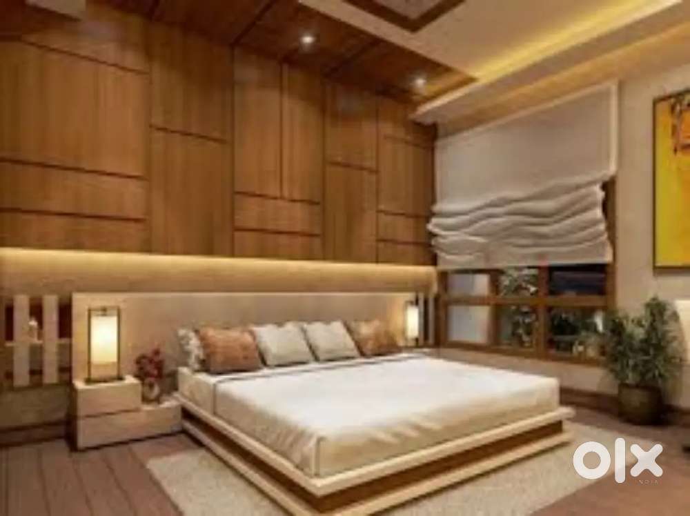 2 BHK flats in furnitures pop colour work solution
