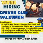 Driver cum salesmen for FMCG distribution