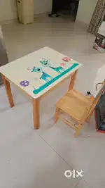 Kids study table with chair wooden