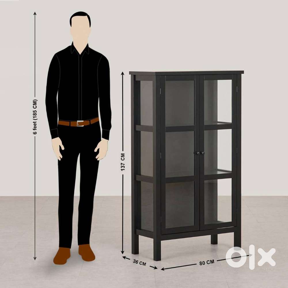 Home Center Black Colored Wooden Display Cabinet for sale in Saltlake