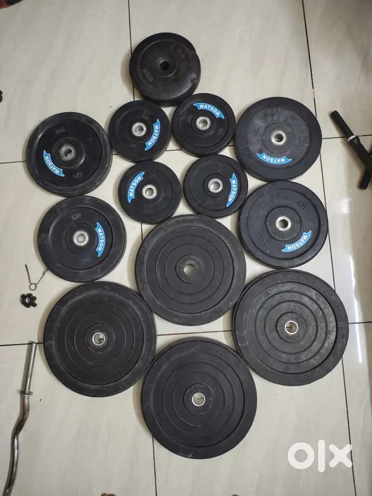 75 Kg home gym set with flat bench