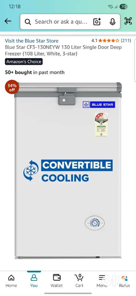 BlueStar Freezer Single Door