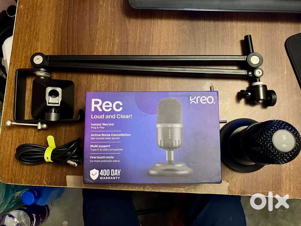 Kreo Rec Condenser Microphone with Rod V2 Boom Arm
