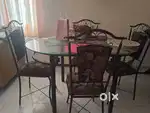 Wrought Iron Dining Set with 4 Chairs