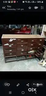 Shop furniture counter and wooden racks