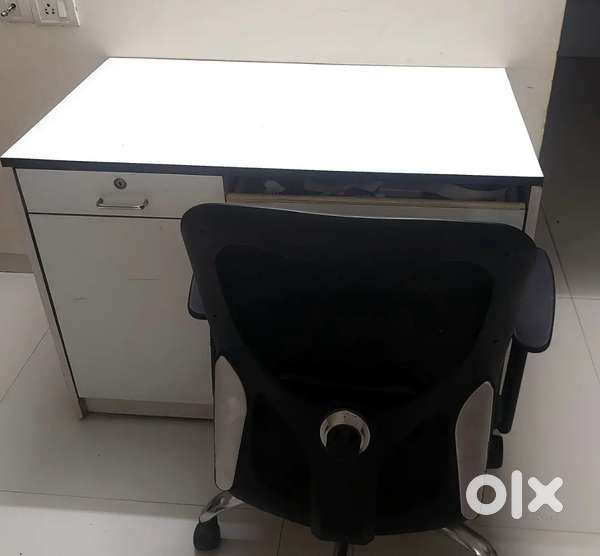 Brand new White study table with chair