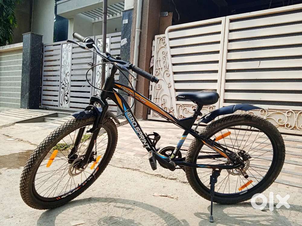 Bicycle double disbreke black blue orange clour