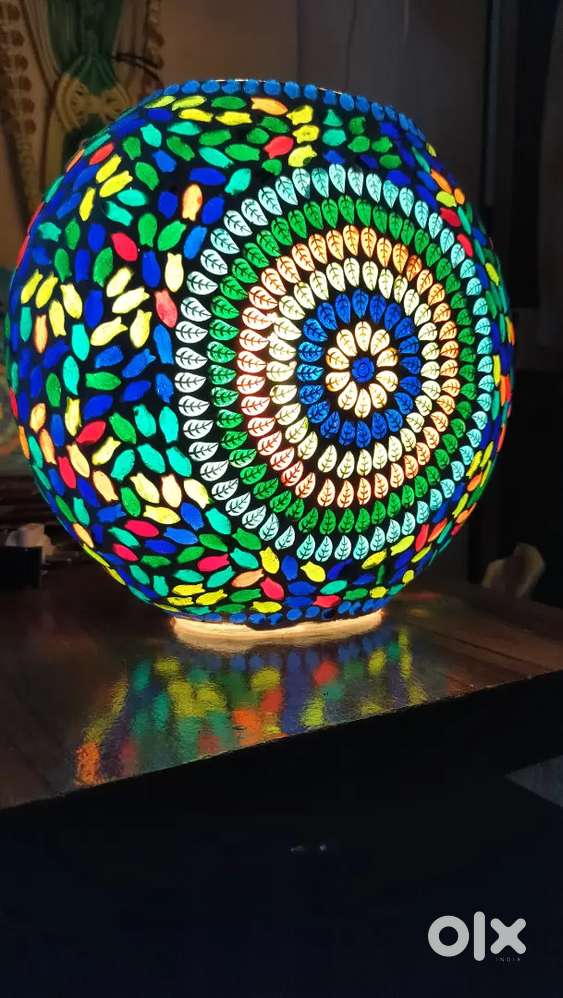 hand-painted glass mosaic lamp