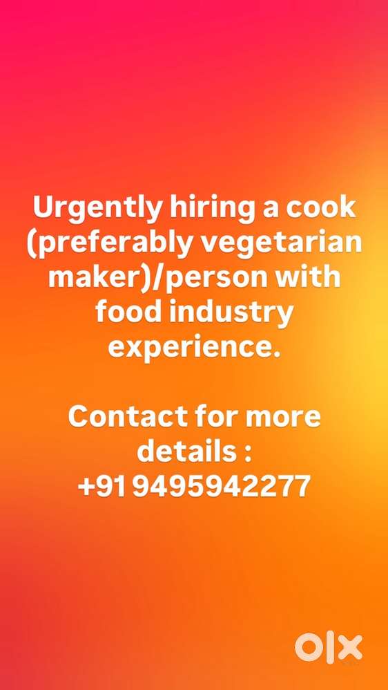 Urgently requiring a vegetarian food maker