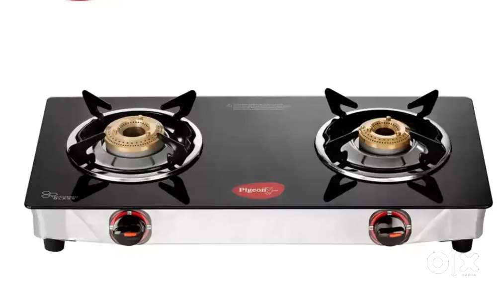 Pigeon 2 burner glass top gas stove with good condition