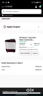 Whrilpool Semi automatic washing machine New brand