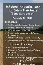 9.5 Acre Industrial Land for Sale – Harohally (Bengaluru south ]