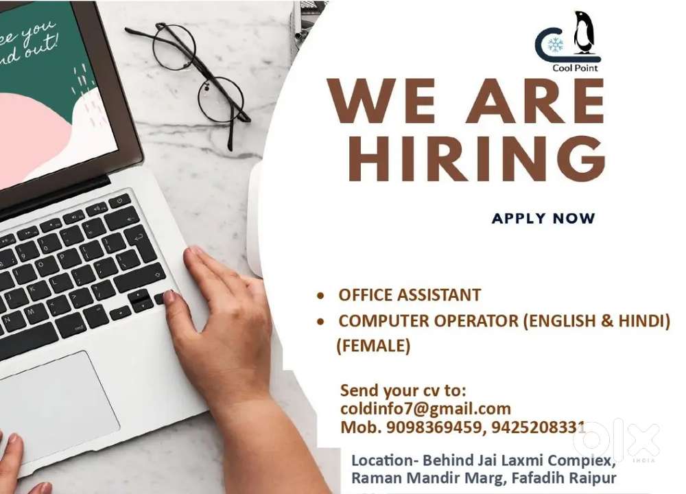 Office assistant, computer operator english & hindi typing - female