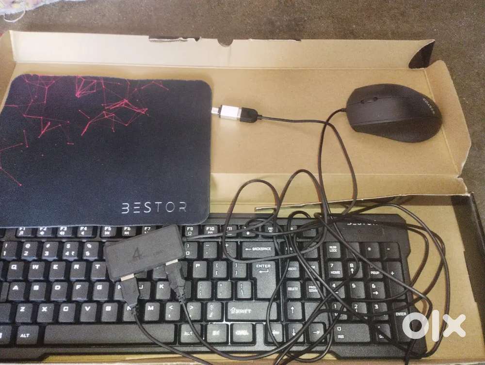 Keyboard and mouse and USB hub and otg and pad