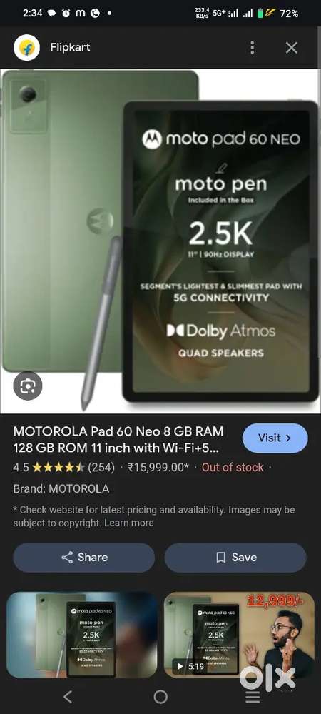 Motorolla pad 60 neo box pack about to deliver on 10 oct