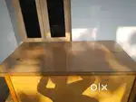 Computer table with glass