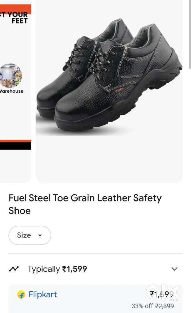 Safety shoes pure leather