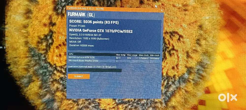 Asus GTX 1070 strix 8gb graphic card