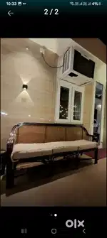 Cane Sofa (3 seater with 4 stools)