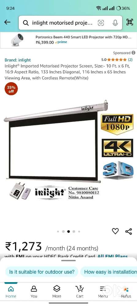 120 inch motorized screen