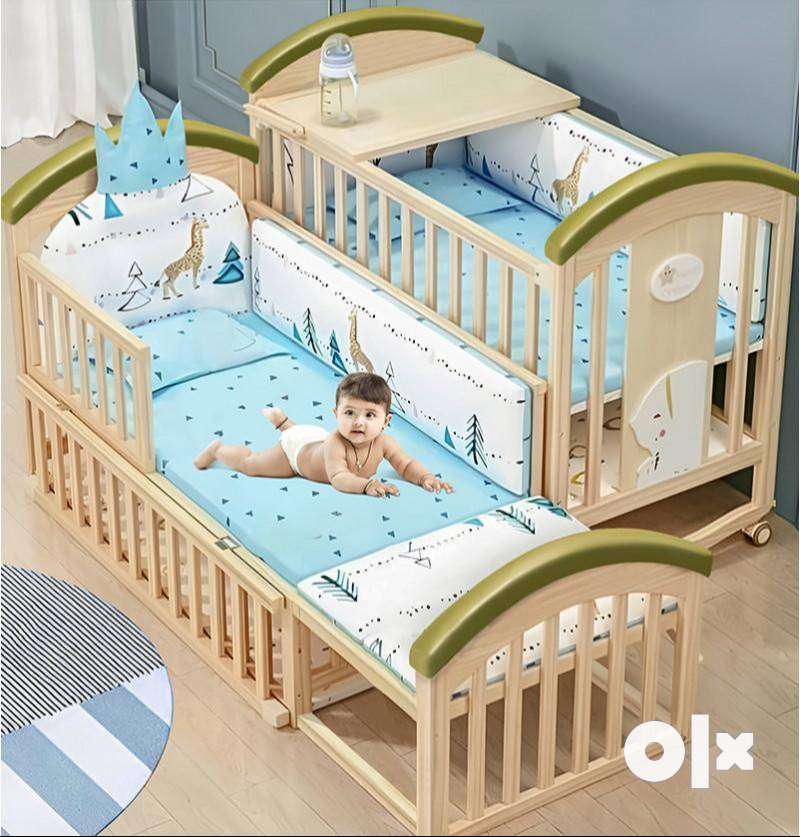 12 in 1 Rocking Cot -With Mattress & Mosquito net