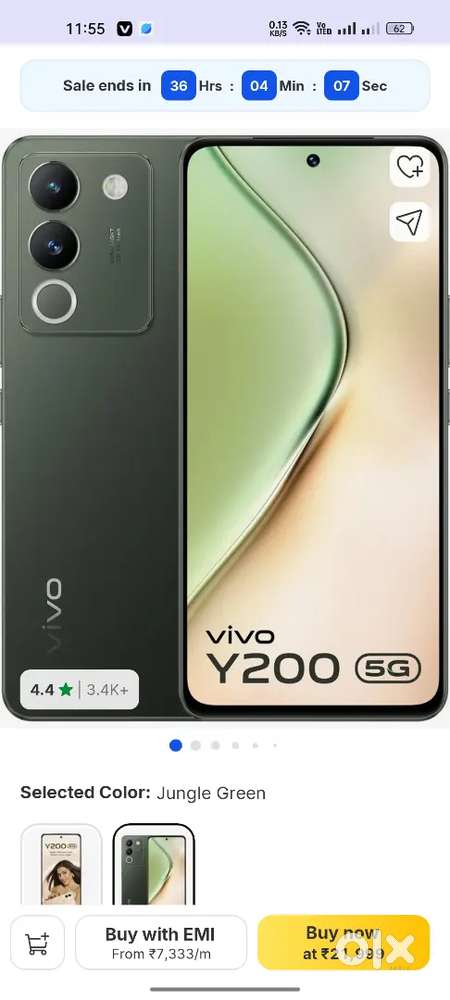 Vivo y200 5g mobile 12 256 ram rom Good condition 15 months old