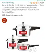 Butterfly Cordial 2, 3 & 5 Litres Pressure Cookers | Outer